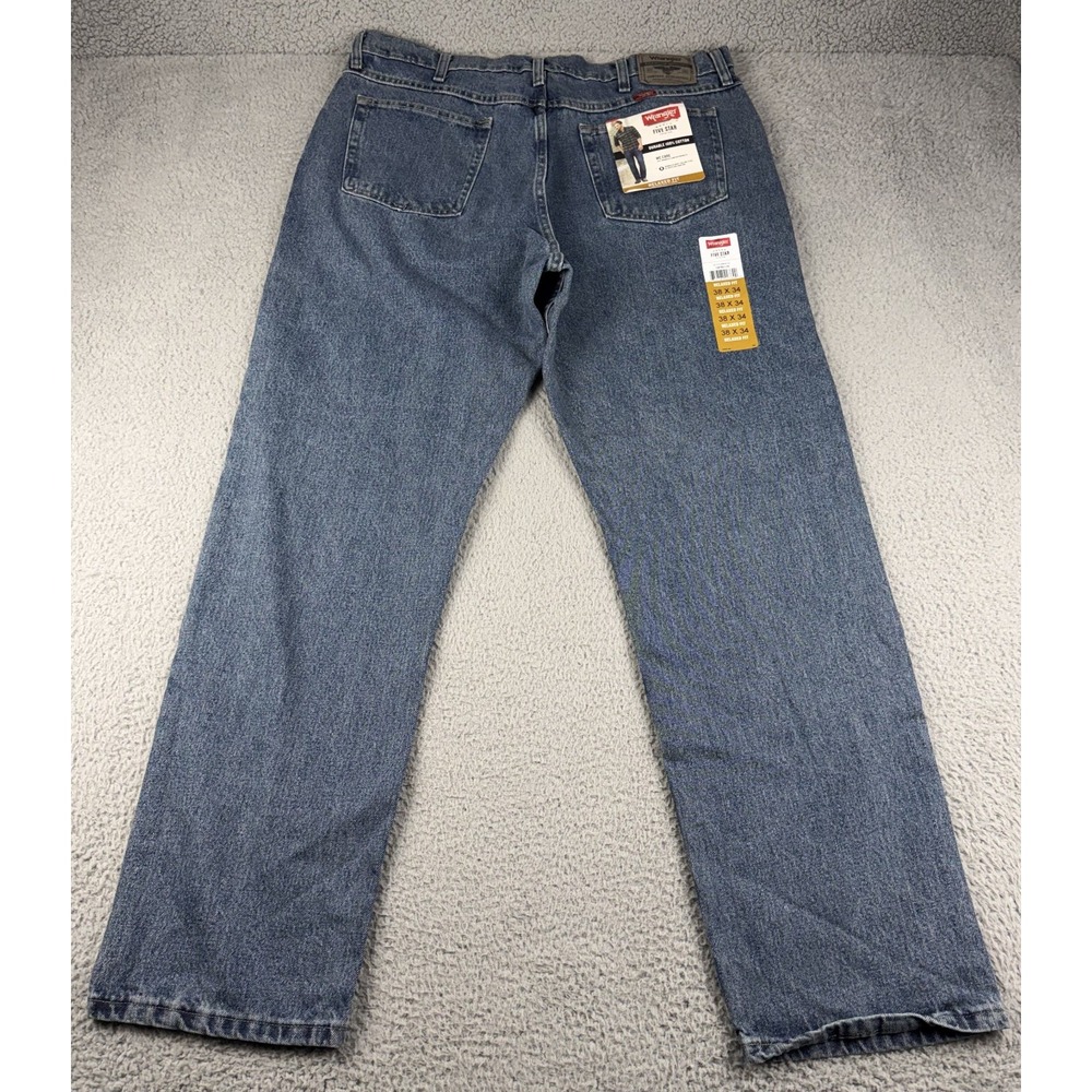 Wrangler Five Star Premium Cotton Denim Relaxed Fit Jeans Mens 38X34